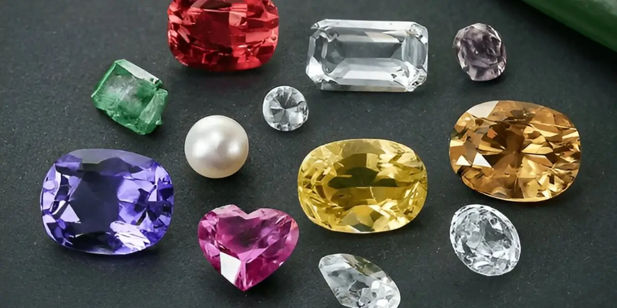 high quality photo of emeralds, rubies, and yellow sapphires